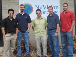 DOE Fellows Edgard Espinosa (left) and Lee Brady (right) with mentors at NuVision Engineering