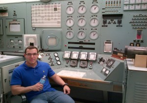 DOE Fellow Dayron Chigin, U.S. Department of Energy’s B Reactor Control Room (built in 1943). Richland, Washington 