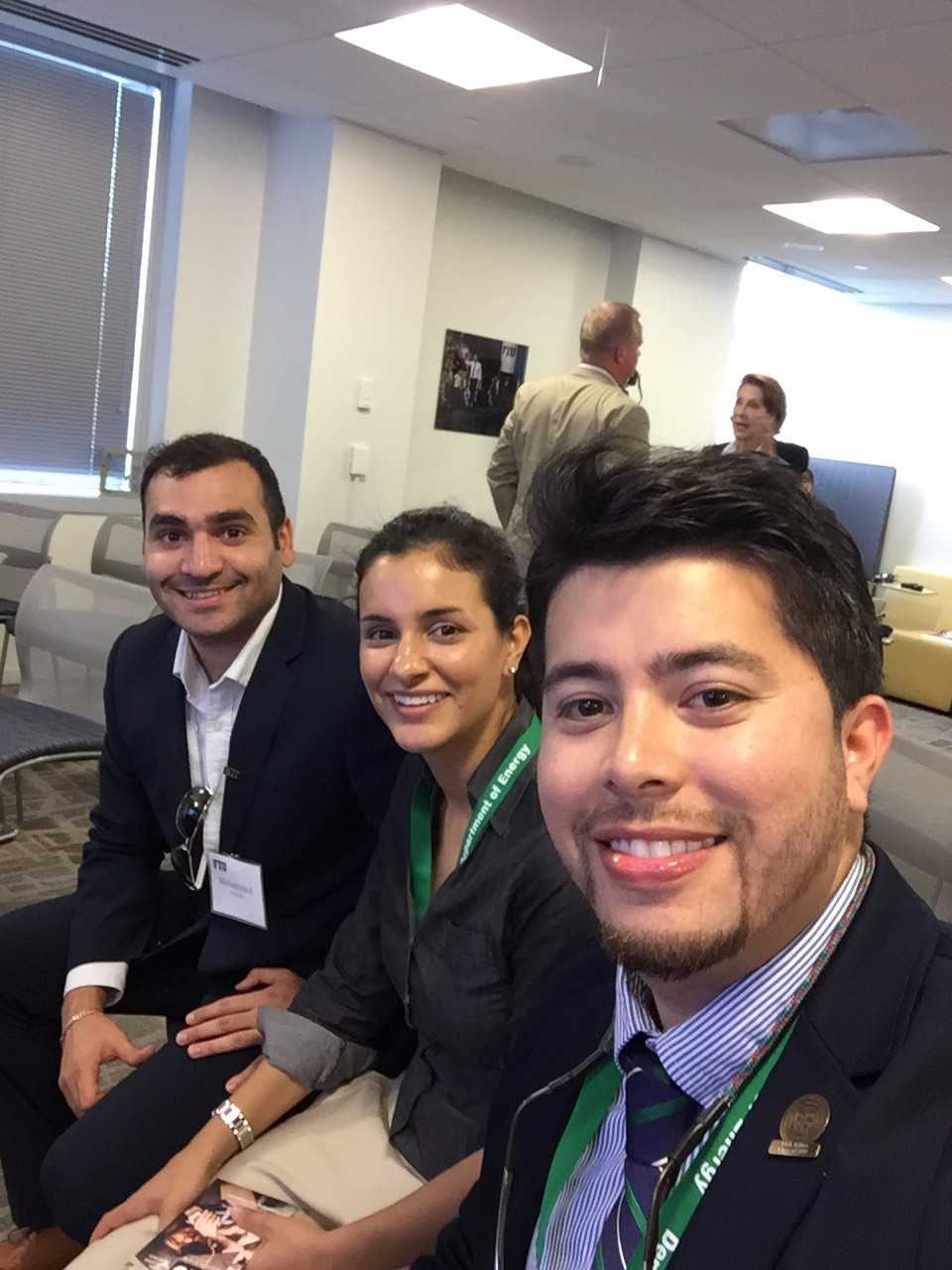 DOE Fellows Mohammed Albassam, Christine Wipfli, and Juan Morales in Washington DC