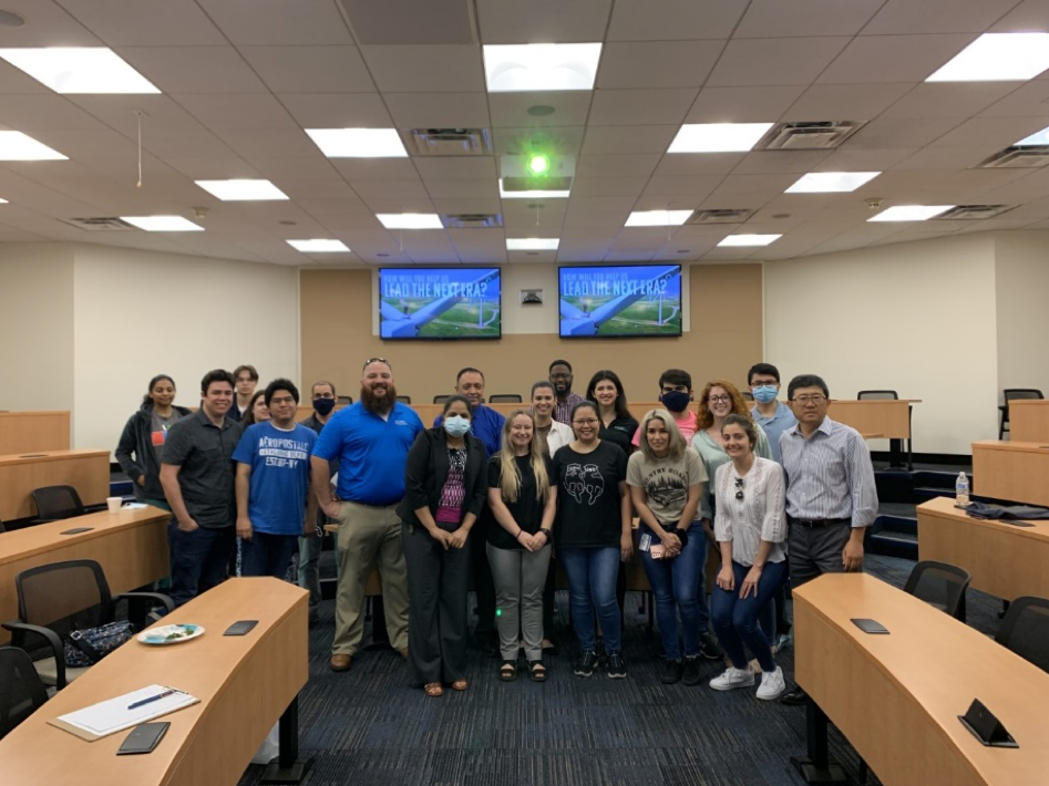 FPL representatives (Christopher Cabrera and Elisabeth Elder) pictured with FIU Chemistry Students, Dr. Yong Cai (Chemistry Department Chair), Uma Swamy (Teaching Professor), and Dr. Lagos 